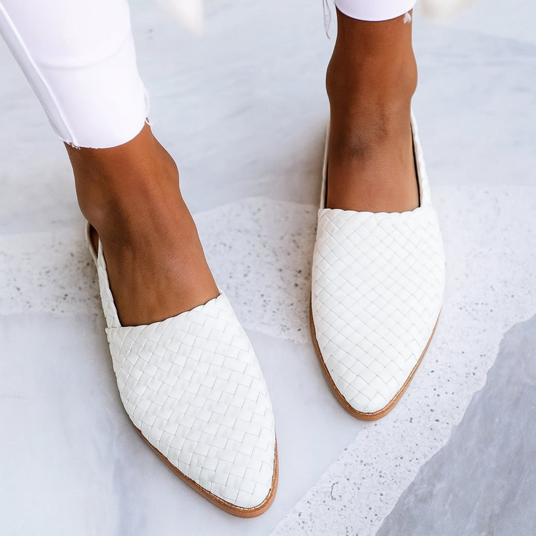 Hannah | Woven Leather Pointed-Toe Slingback Sandals 5