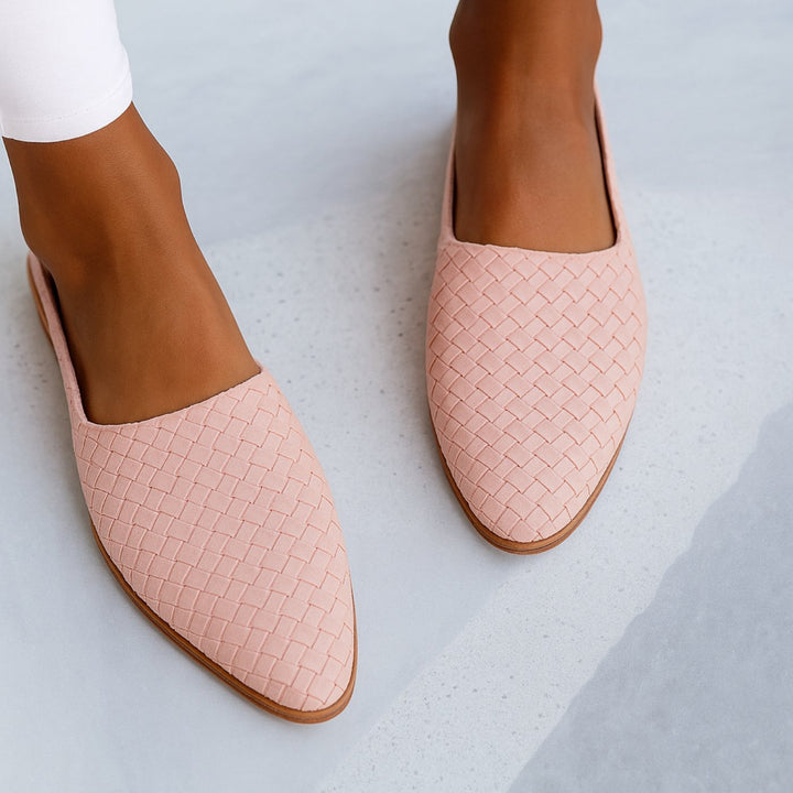 Hannah | Woven Leather Pointed-Toe Slingback Sandals 7