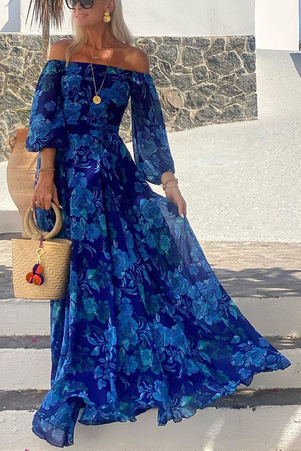 Harper | Romantic Off-Shoulder Floral Maxi Dress 0
