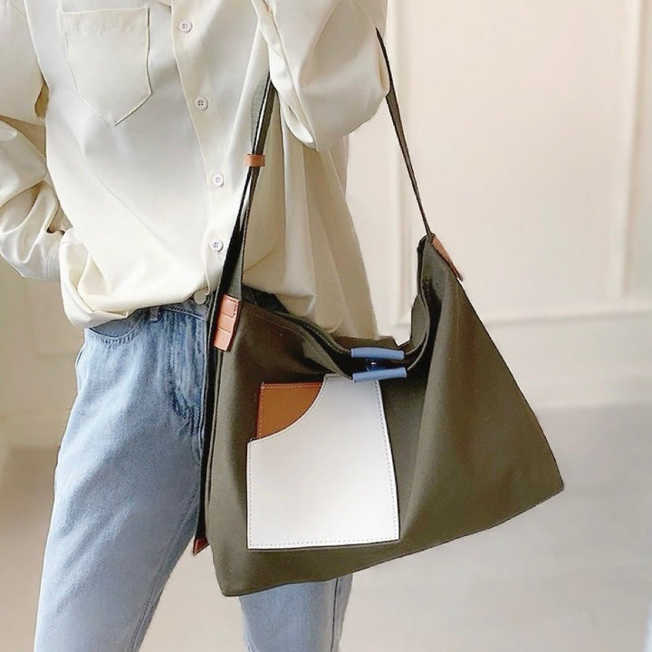 Hazel | Color Block Canvas Tote Bag 4