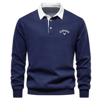 Milan | Contrast collar polo sweater with refined tailoring