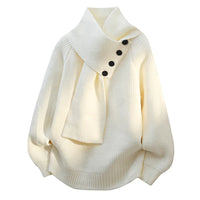 Aida | Elegant Scarf Neck Knit Sweater