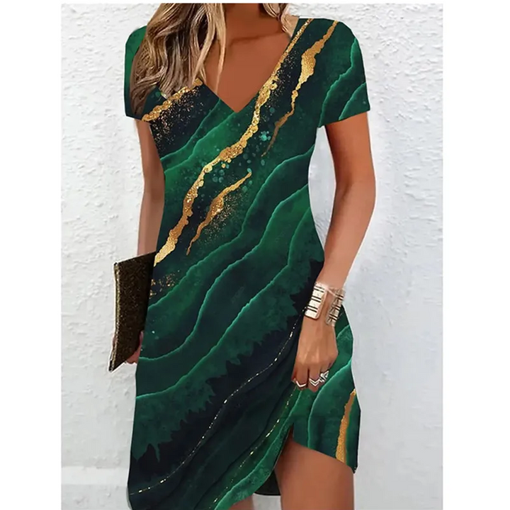 Indiana | Beige Glitter Cocktail Dress for Women Elegant Party Dress 4