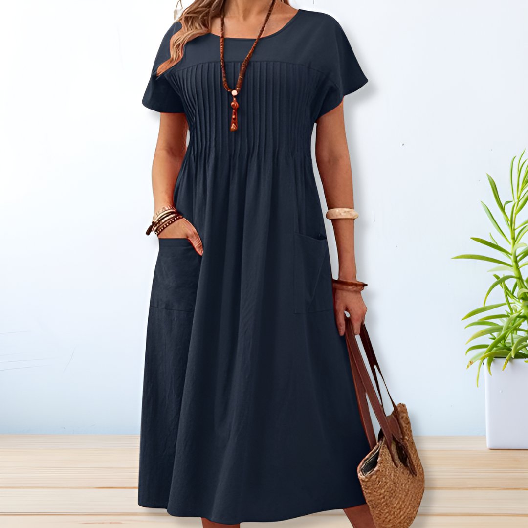 Isabel | Linen Cotton Casual Relaxed Fit Summer Dress 0