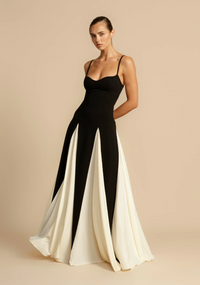 Victoria | Contrast Color Maxi Dress