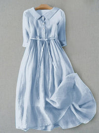 Amelia | Elegant Cotton Linen Dress For Comfortable Everyday Wear