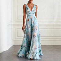 Olivia | Elegant Floral Chiffon Maxi Dress For Special Occasions