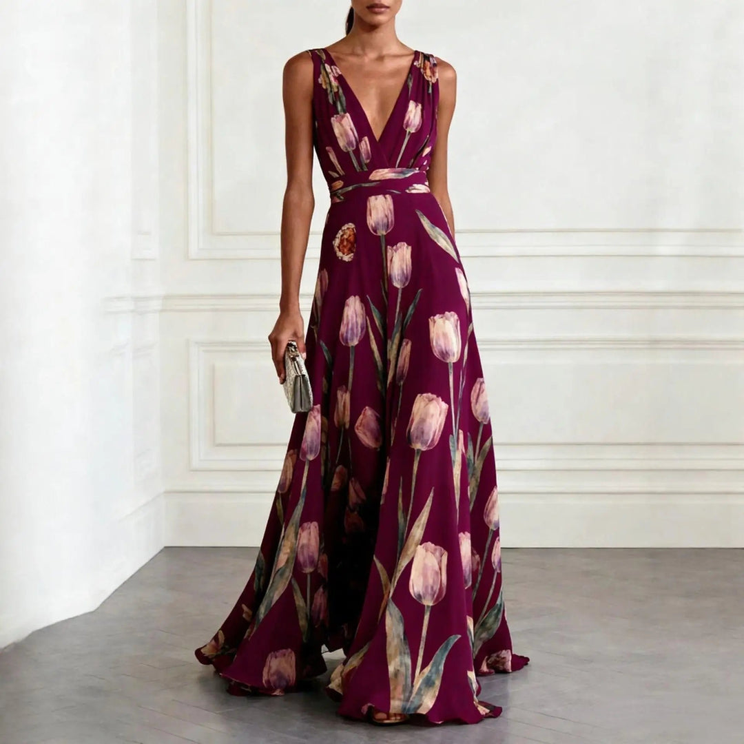 Isabella | Elegant and romantic chiffon wrap maxi dress 1