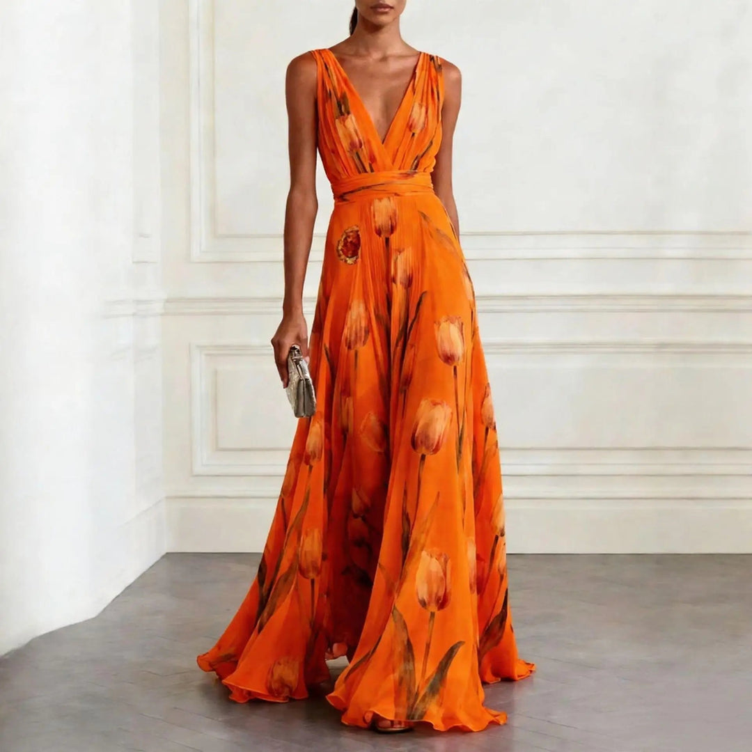 Isabella | Elegant and romantic chiffon wrap maxi dress 2