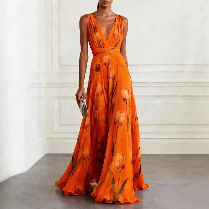 Isabella | Elegant and romantic chiffon wrap maxi dress 2