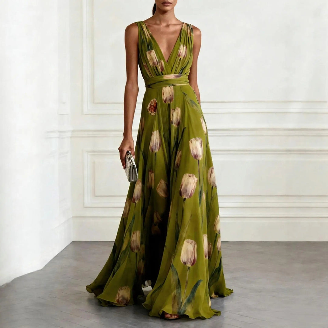 Isabella | Elegant and romantic chiffon wrap maxi dress 3