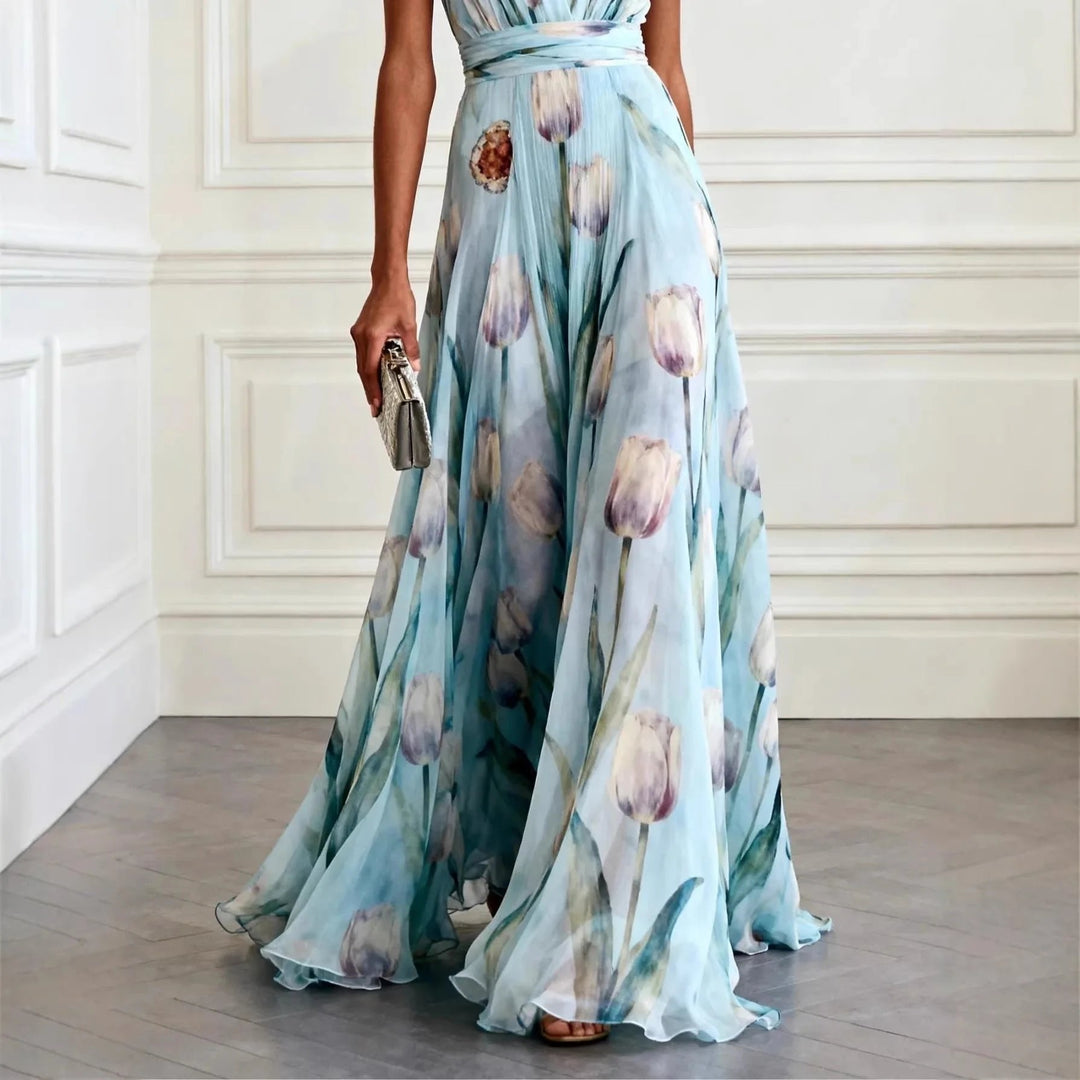 Isabella | Elegant and romantic chiffon wrap maxi dress 4