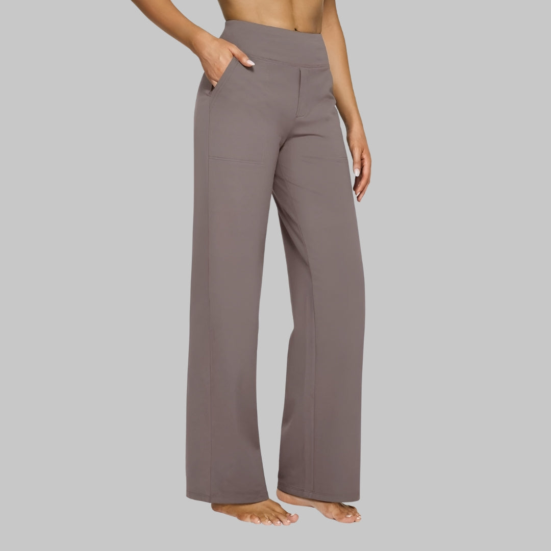 Isabella | Soft & Comfortable Women's Wide Leg Trousers in Black 0