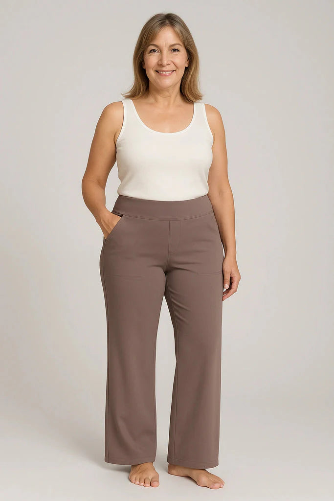 Isabella | Soft & Comfortable Women's Wide Leg Trousers in Black 1