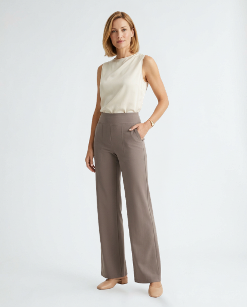 Isabella | Soft & Comfortable Women's Wide Leg Trousers in Black 2