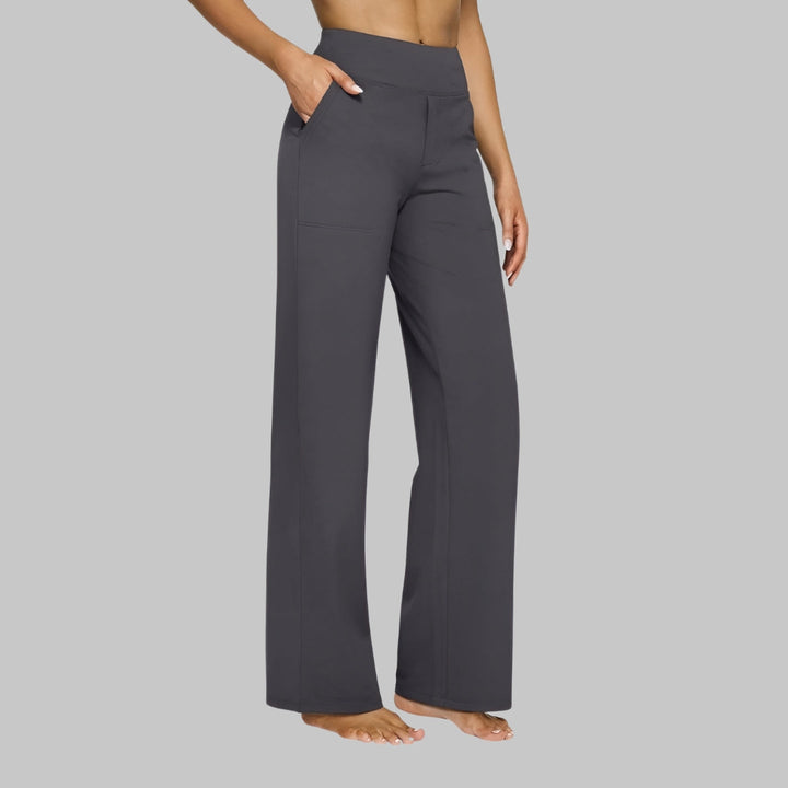Isabella | Soft & Comfortable Women's Wide Leg Trousers in Black 3