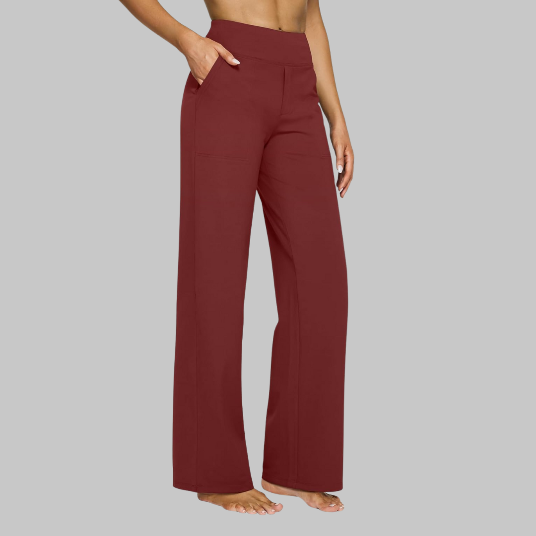 Isabella | Soft & Comfortable Women's Wide Leg Trousers in Black 7
