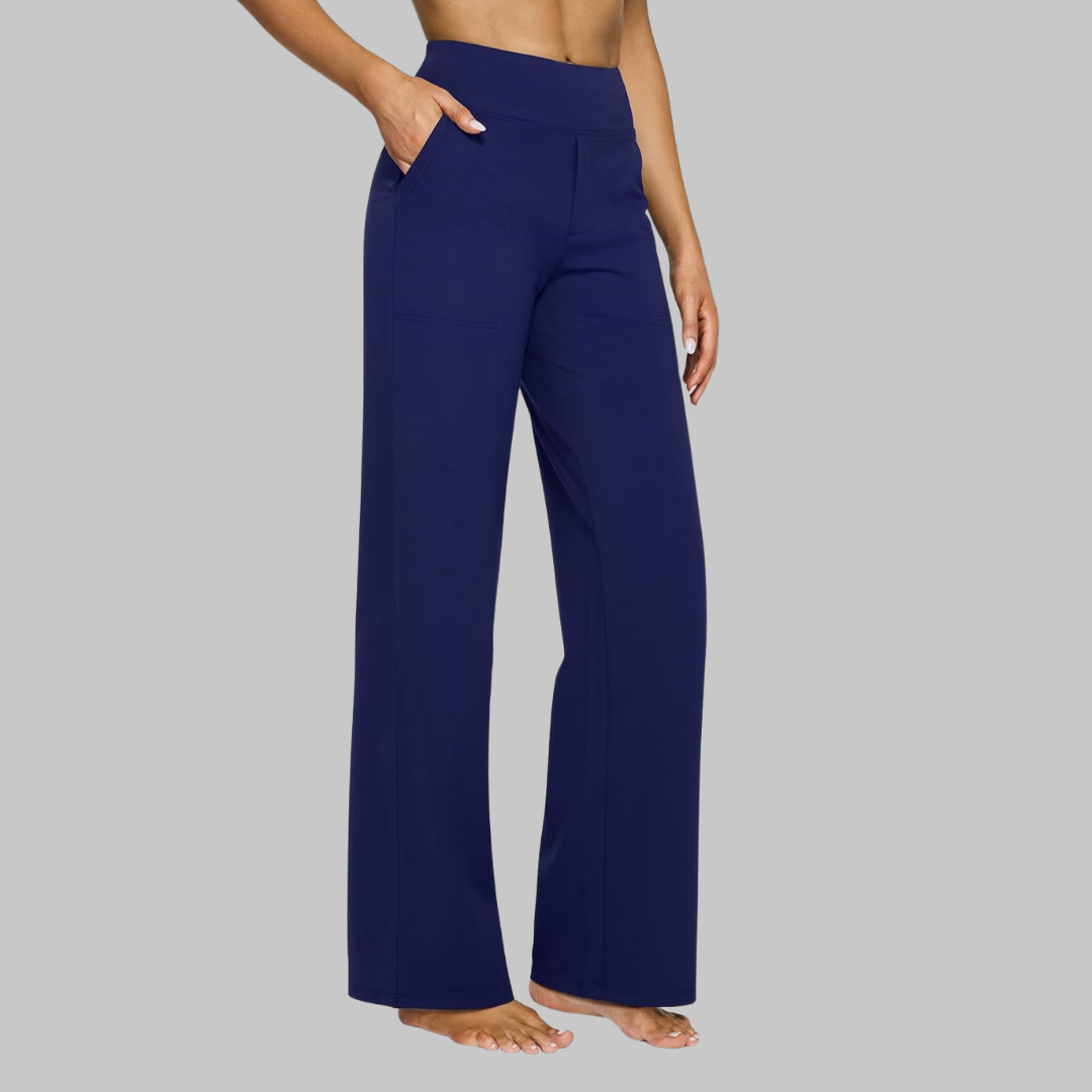 Isabella | Soft & Comfortable Women's Wide Leg Trousers in Black 8