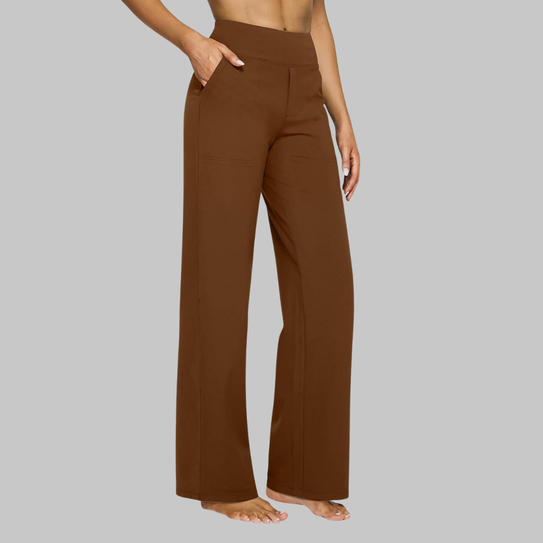 Isabella | Soft & Comfortable Women's Wide Leg Trousers in Black 9