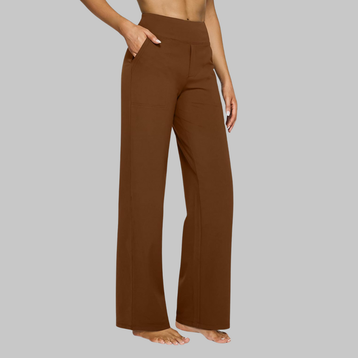 Isabella | Soft & Comfortable Women's Wide Leg Trousers in Black 9