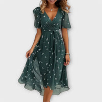 Isla | Charming And Flowing Floral Wrap Midi Dress