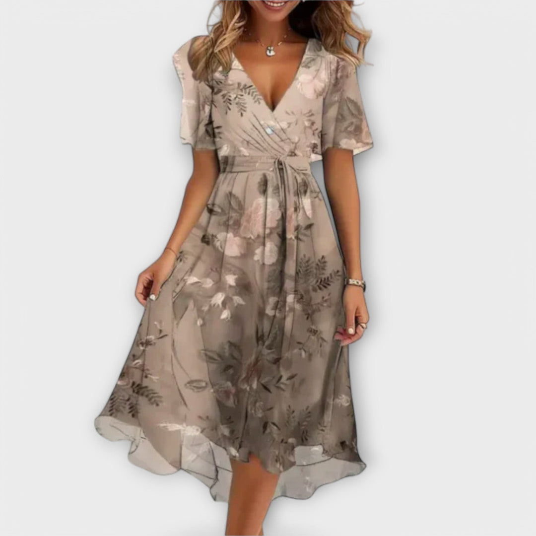 Isolde | Floral Midi Dress Wedding Guest Elegant Summer Style 2
