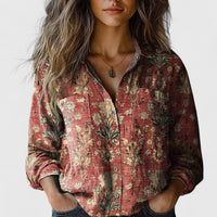 Luna | Vintage Floral Button Down Shirt