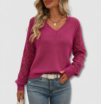 Emilia | Elegant V-Neck Knit Sweater