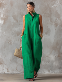 Amelia | Breathable And Relaxed Sleeveless Jumpsuit