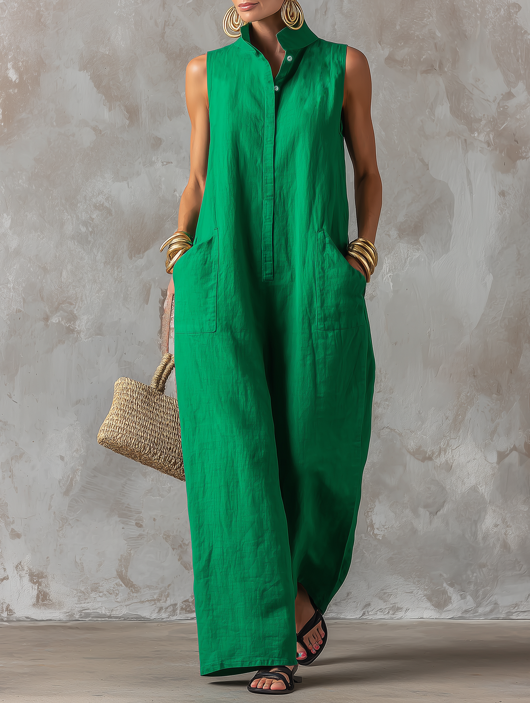 Jelena | Jumpsuit Women Elegant Minimalist Loose Fit Breathable 1