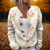 Jessica | Artistic Floral Print Cardigan