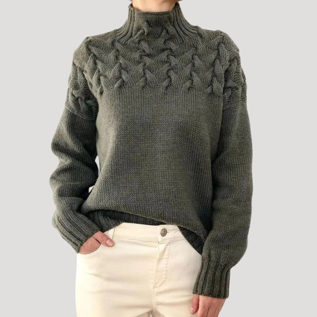 Johanna | Comfortable And Warm Cable Knit Turtleneck Pullover Sweater 6
