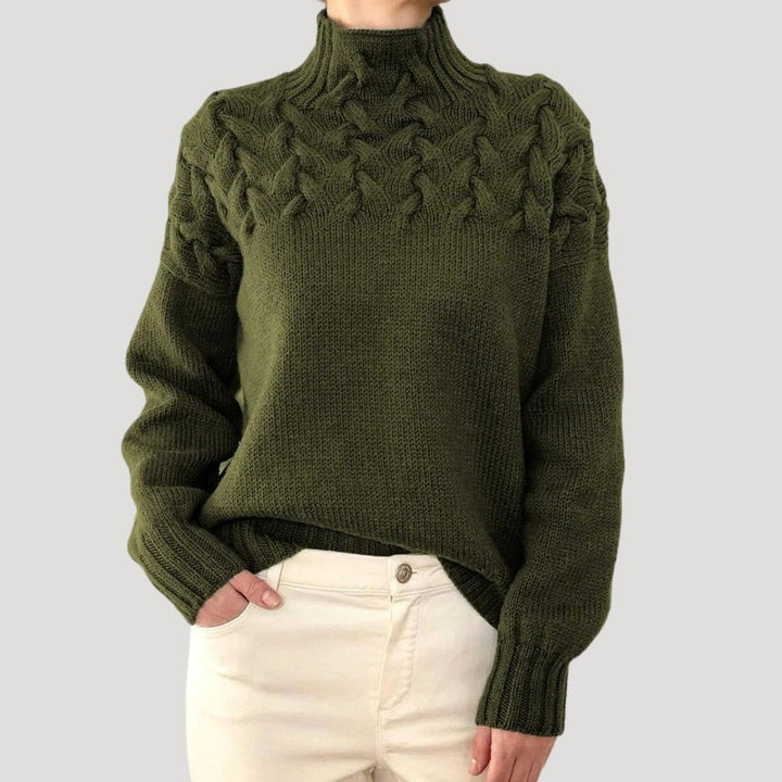Johanna | Comfortable And Warm Cable Knit Turtleneck Pullover Sweater 8