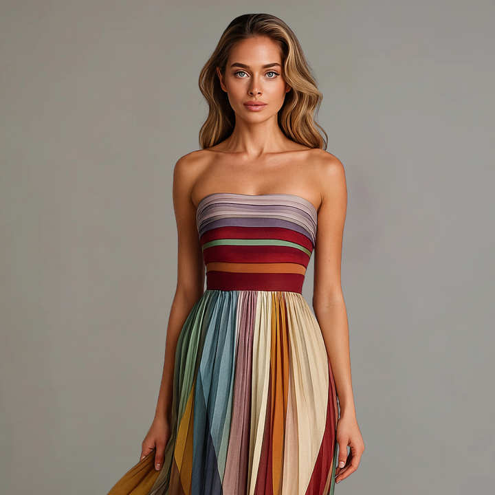 Jovial | Airy, Colorful & Elegant Women's Strapless Maxi Dress for Summer 1