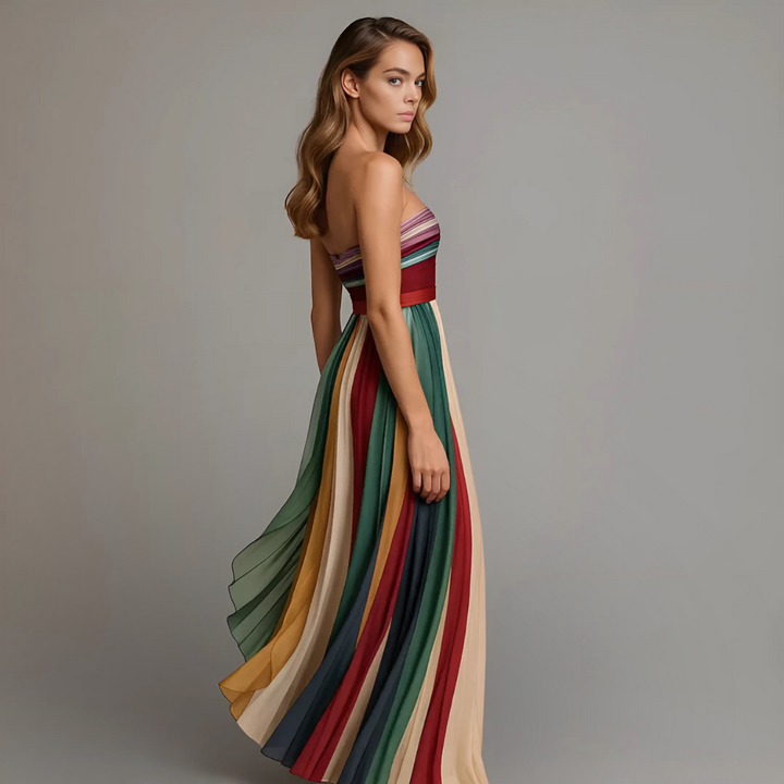 Jovial | Airy, Colorful & Elegant Women's Strapless Maxi Dress for Summer 2