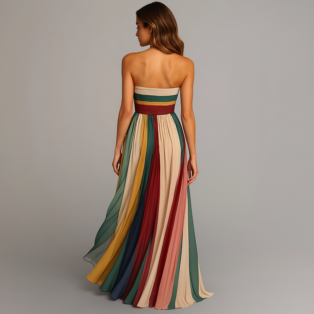 Jovial | Airy, Colorful & Elegant Women's Strapless Maxi Dress for Summer 3