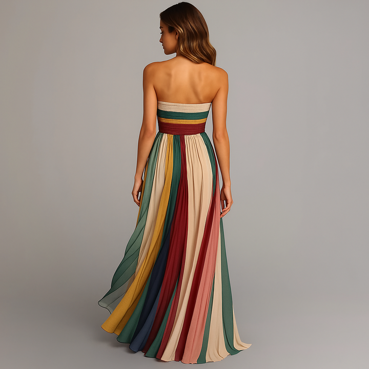 Jovial | Airy, Colorful & Elegant Women's Strapless Maxi Dress for Summer 3