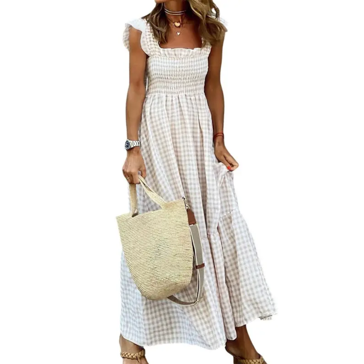 Jovienne | Maxi Dress Plaid Vintage Relaxed Fit Summer Style 0