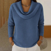 Karin | Warm Waffle Knit Cowl Neck Sweater