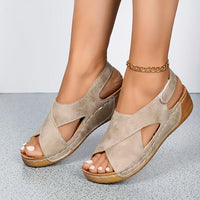 Nadia | Ergonomic Wedge Sandals with Adjustable Heel Strap