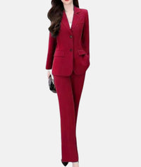 Riya| Ensemble blazer simple boutonnage et pantalon élégant