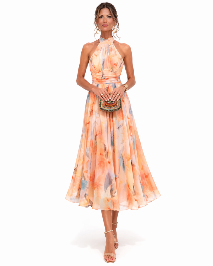 Lavonda | Elegant halter neck maxi dress 0