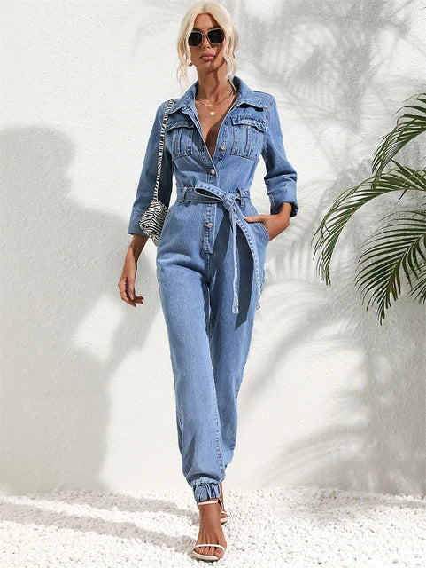 Lena | Casual denim jumpsuit 0