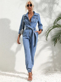 Ava| Tuta intera in denim a vestibilità comoda