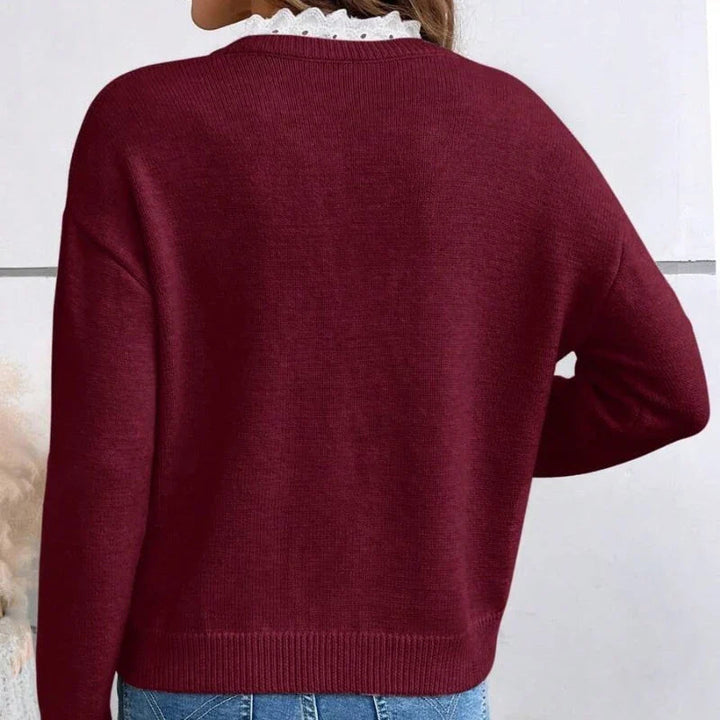 Lena | Elegant, Soft & Timeless Women’s Sweater with Lace Trim 7