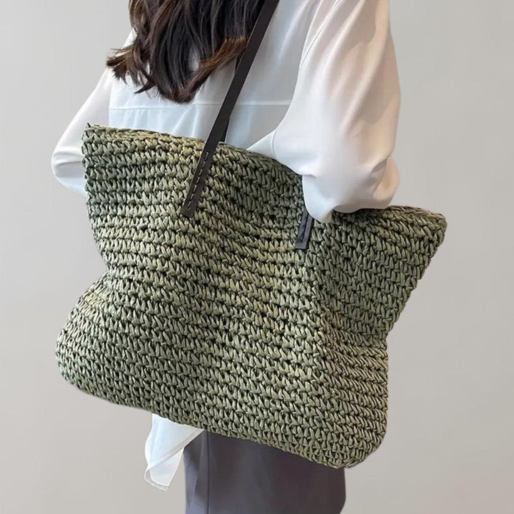 Leonie | Oversized Woven Straw Shoulder Tote Bag 0
