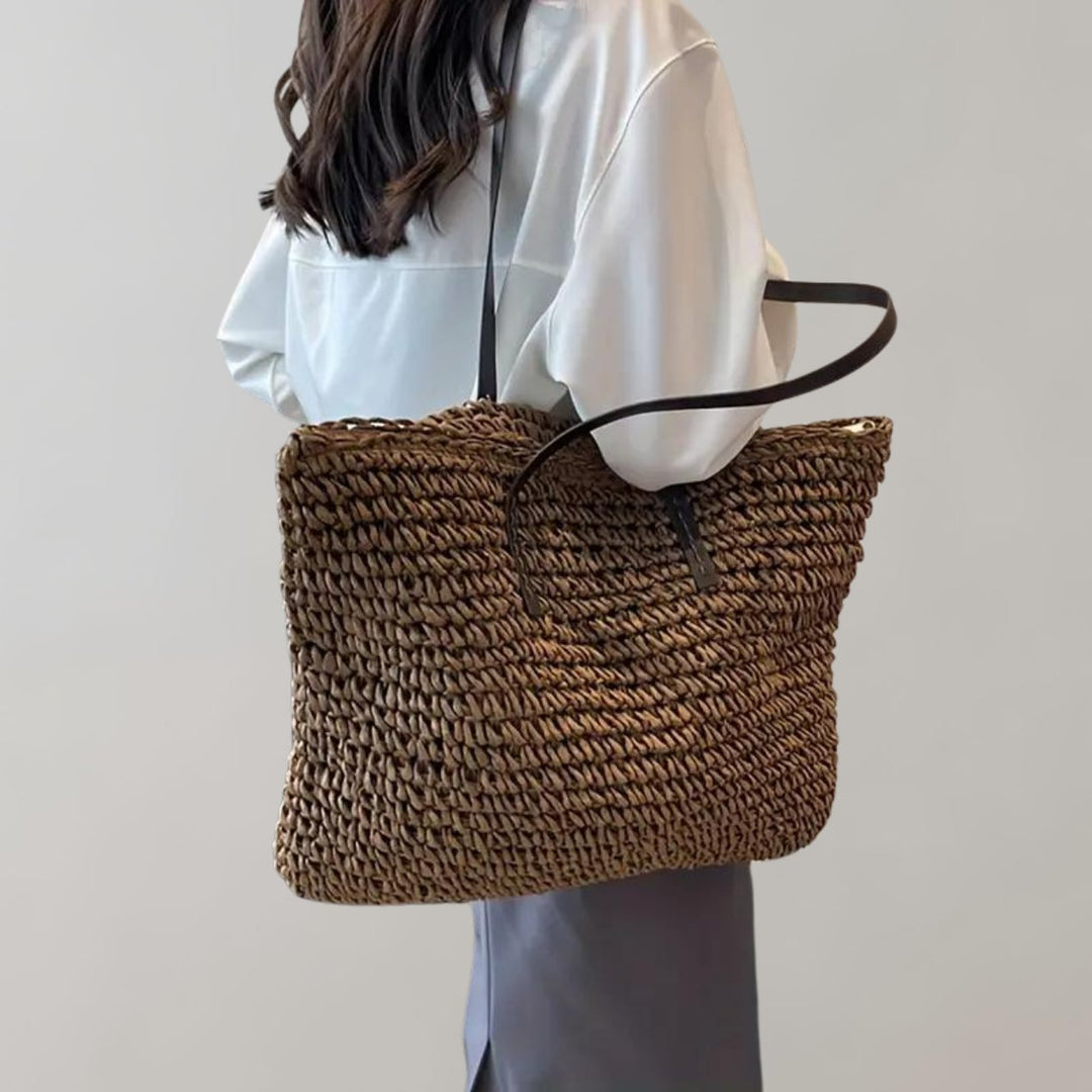 Leonie | Oversized Woven Straw Shoulder Tote Bag 10