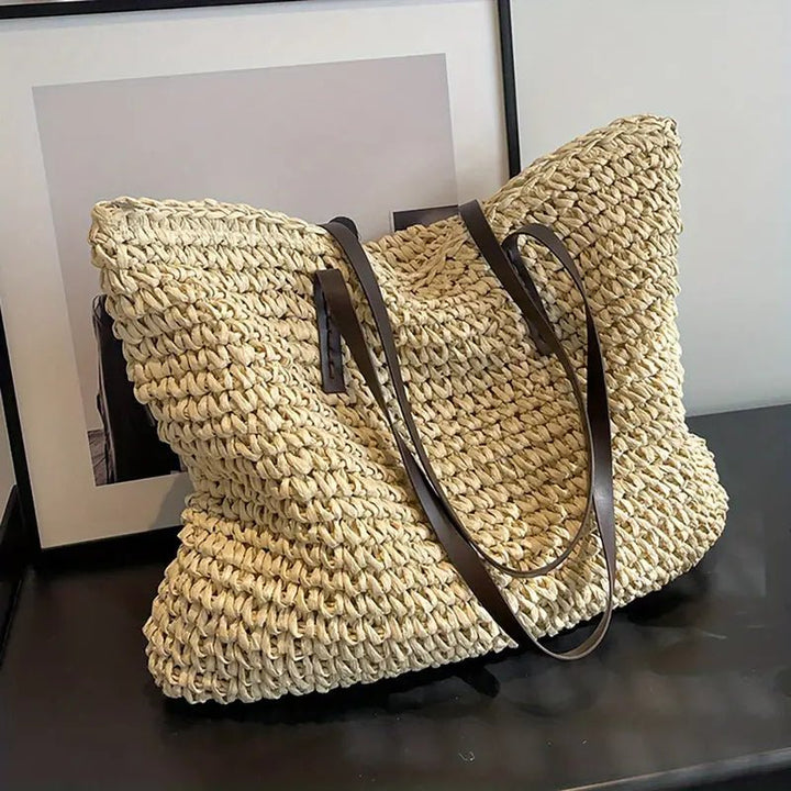 Leonie | Oversized Woven Straw Shoulder Tote Bag 7