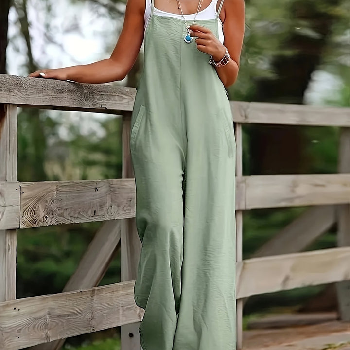 Lily | Comfortable And Breezy Linen Bib Jumpsuit 20