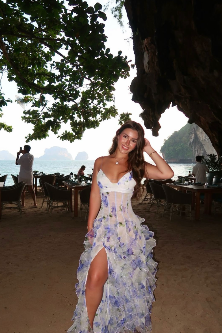Lily | Elegant Floral Split-Skirt Wedding Guest Dress 6